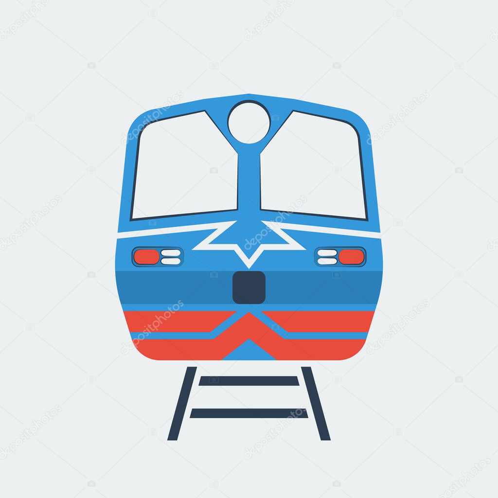 train icon, stock vector illustration, flat design style