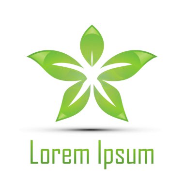 Yaprak bitkisindeki kelebek kanatları logo tasarımı.