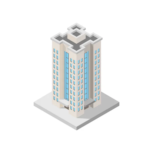 Vektor Isometrisches Symbol Wohnungsbau Städtische Infrastruktur Architektur Element Das Low — Stockvektor
