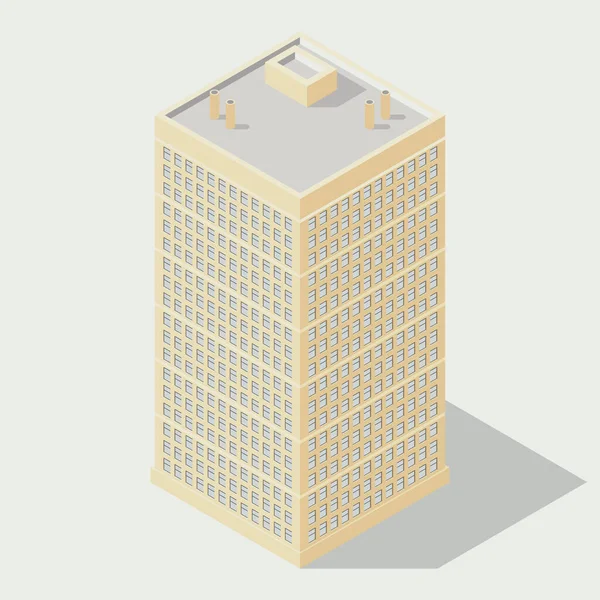 Vektor Isometrisches Symbol Wohnungsbau Stadtinfrastruktur Architektur Element Das Low Poly — Stockvektor