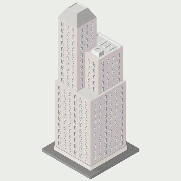 Icoana Izometrică Vectorială Clădirii Gheață Arhitectura Infrastructurii Orașului Element Reprezentând — Vector de stoc