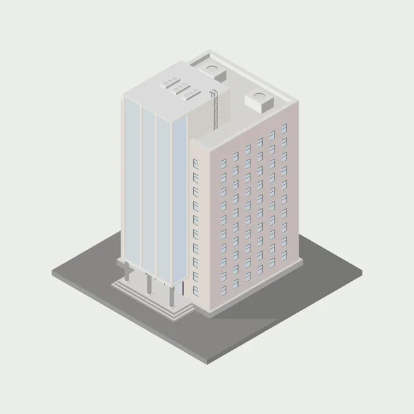 Icoana Izometrică Vectorială Clădirii Gheață Arhitectura Infrastructurii Orașului Element Reprezentând — Vector de stoc