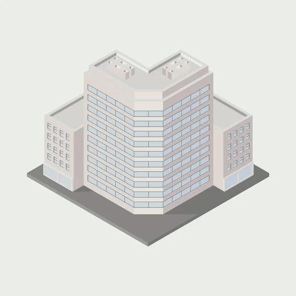 Vector Isometric Icon Ofice Building City Infrastructure Architecture Element Representing — Stock Vector