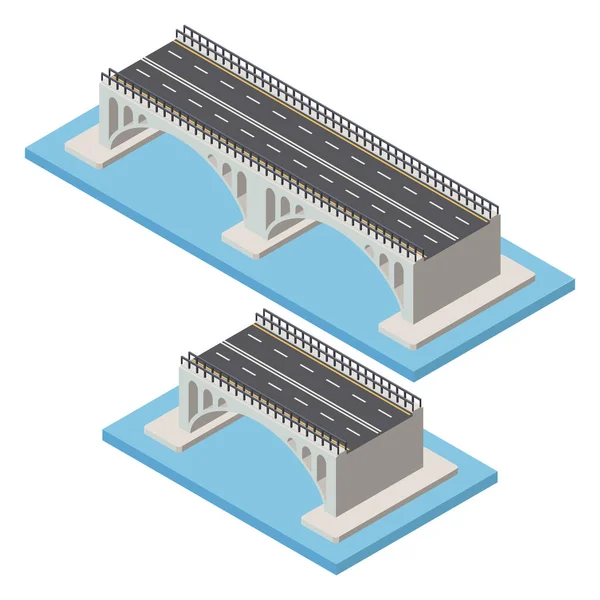 Ponte Isometrico Vettoriale Infrastruttura Trasporto Elemento Che Rappresenta Struttura Basso — Vettoriale Stock