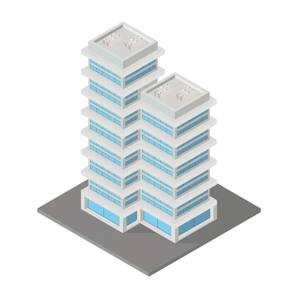 Vektor Isometrisches Symbol Ofice Oder Wohnung Gebäude Stadt Infrastruktur Architektur — Stockvektor