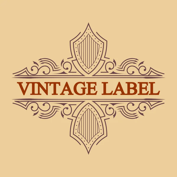 Antiek Label Vintage Frame Design Typografie Retro Logo Template Vector — Stockvector