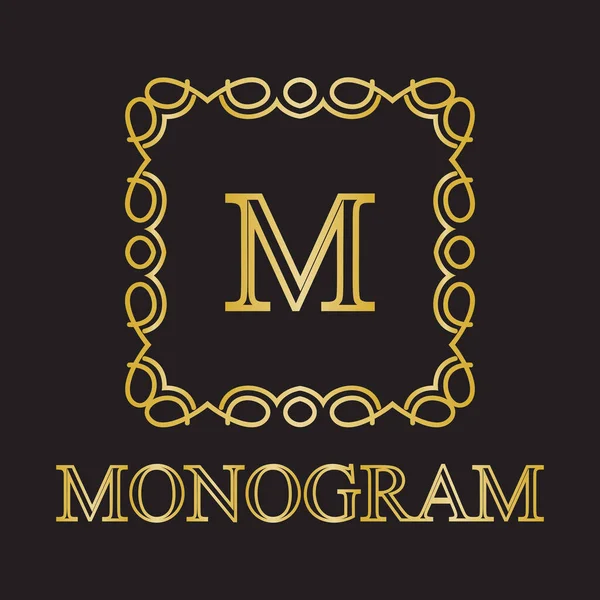 Vintage Monogramm Rahmenvorlage Designelemente Vektorillustration — Stockvektor