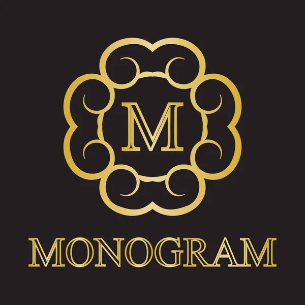 Vintage Monogramm Rahmenvorlage Designelemente Vektorillustration — Stockvektor