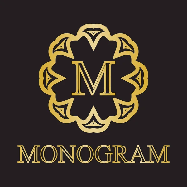 Vintage Monogramm Rahmenvorlage Designelemente Vektorillustration — Stockvektor