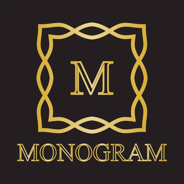 Vintage Monogramm Rahmenvorlage Designelemente Vektorillustration — Stockvektor