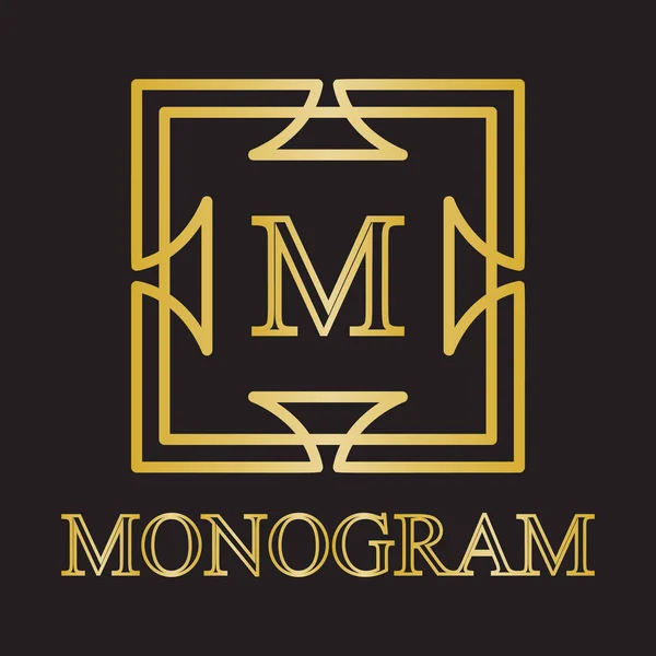 Modelo Monograma Simples Gracioso Elementos Design Ilustração Vetorial — Vetor de Stock