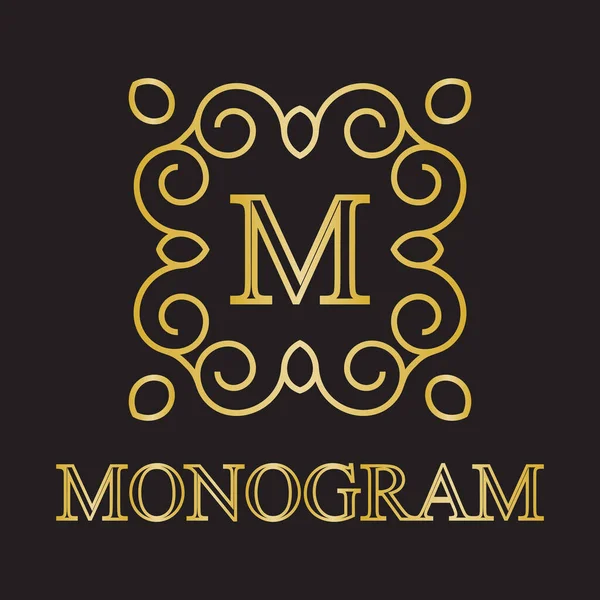 Enkel Och Graciös Monogram Mall Design Element Vektorillustration — Stock vektor