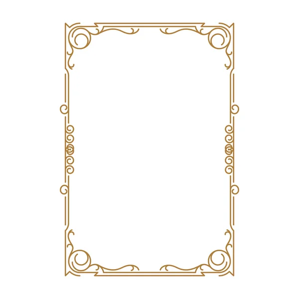 Cornice Vintage Retrò Decorazione Angolo Modello Design Gold Cornice Con — Vettoriale Stock