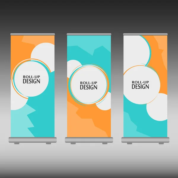 Roll Banner Stand Design Illustrazione Vettoriale Puoi Semplicemente Cambiare Colore — Vettoriale Stock