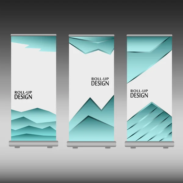 Roll Banner Stand Design Illustrazione Vettoriale Puoi Semplicemente Cambiare Colore — Vettoriale Stock