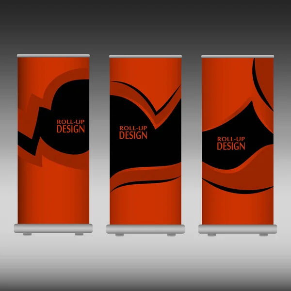 Húzza Fel Banner Stand Design Vektor Illusztráció Egyszerűen Színt Méretet — Stock Vector