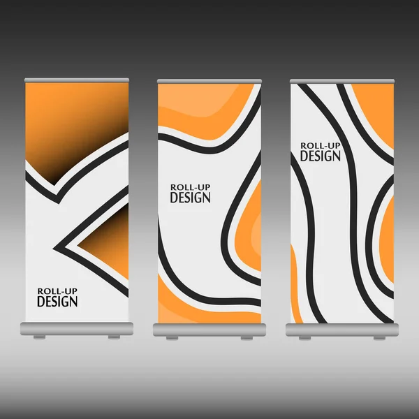 Húzza Fel Banner Stand Design Vektor Illusztráció Egyszerűen Színt Méretet — Stock Vector