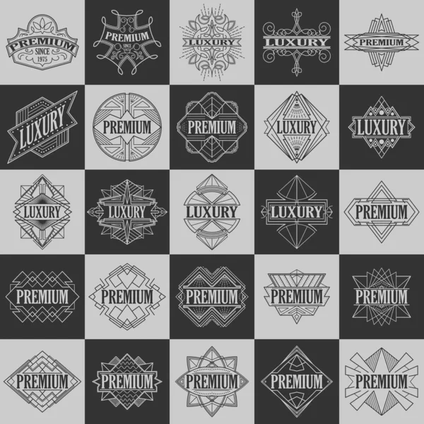 Set Vintage Badges Logo Templates Design Elements Vector Illustration Vector Graphics