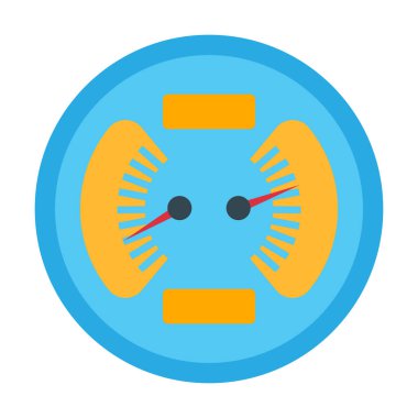 Oklu hız göstergesi simgesi veya göstergesi. Renkli Infographic ögesi. Vektör illüstrasyonu