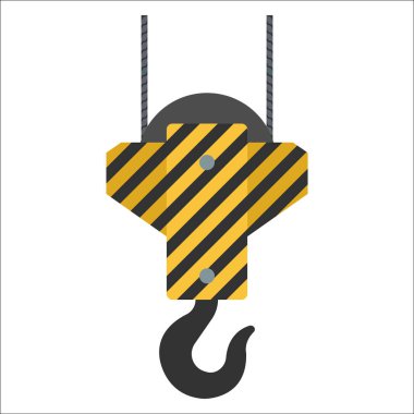 Vector vinç kancaları. Web tasarımı ya da yazdırma için düz bir şekilde kanca seti vs. 