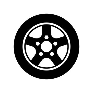 Car wheel icon. Vector image isoded on a white background. clipart
