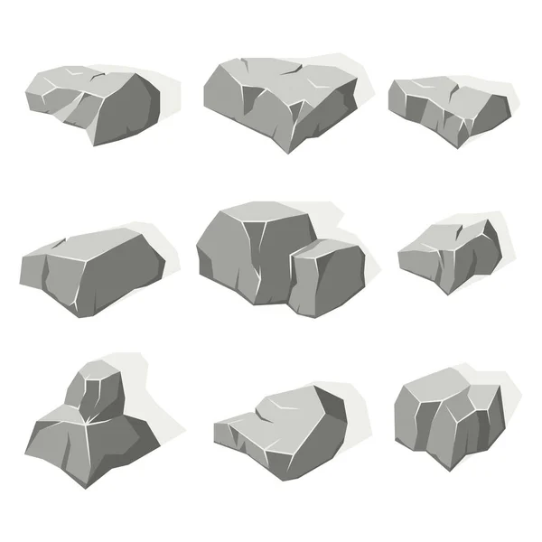 Eşitlik içinde kayalar. Granit kayalar, gri bloklar. Vektör grafikleri.