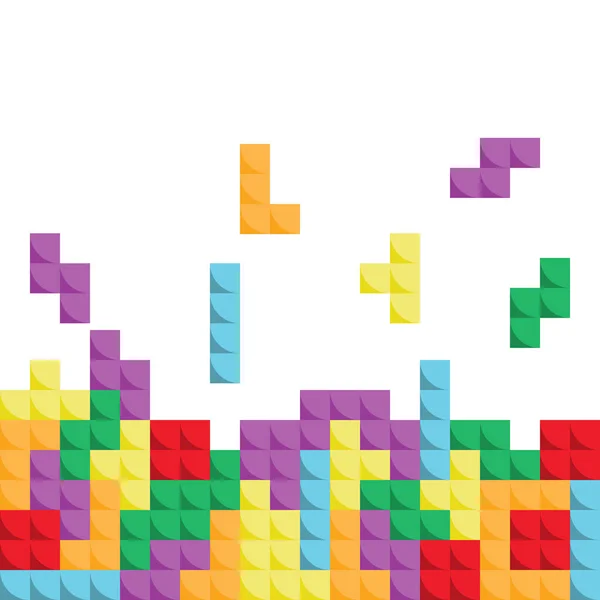 Parlak tetris blokları. Oyun şablonu. Vektör.