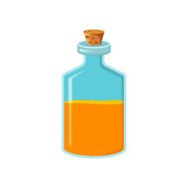 Frasco Con Líquido Elixir Alquímico Mágico Bebida Bruja Imagen Vectorial — Vector de stock