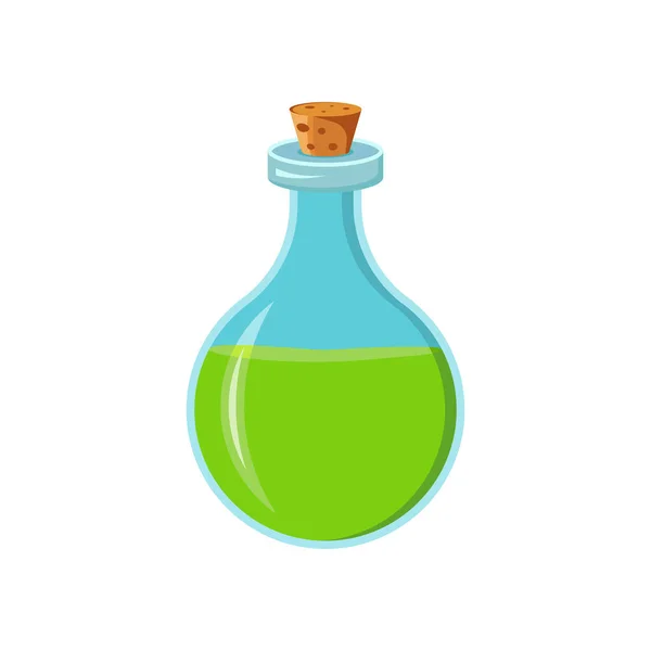 Flask Con Liquido Elisir Alchemico Magico Strega Bevi Immagine Vettoriale — Vettoriale Stock