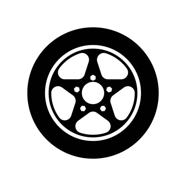 Значок Колеса Автомобіля Векторне Зображення Кодується Білому Тлі — стоковий вектор