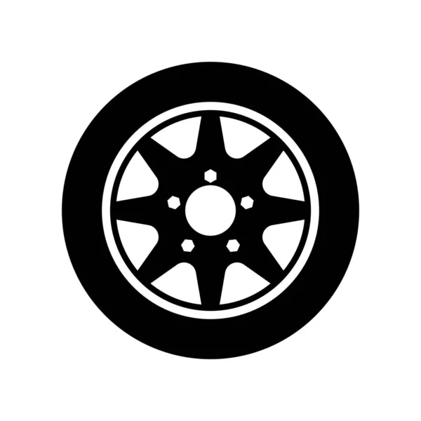 Icono Rueda Coche Imagen Vectorial Isodificada Sobre Fondo Blanco — Vector de stock