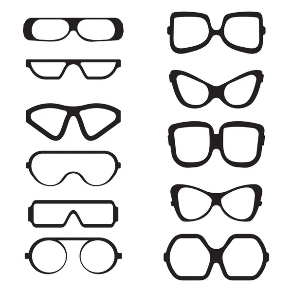 Siluet Gözlükler Moda Şık Aksesuarları Güneş Işığından Korumak Için Plastik — Stok Vektör