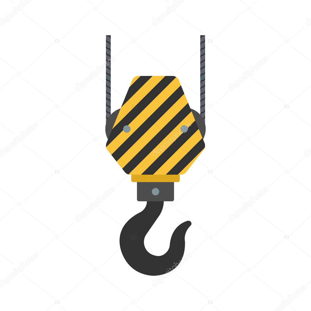 Vector crane hooks. A set of hooks in a flat style for web design or printing, etc 