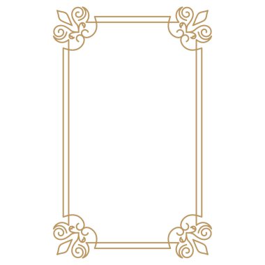 Vintage çerçeve kenarı. Dekoratif çerçeveler. Tebrik kartı ya da diğer tasarımlar için sınır. Vektör.