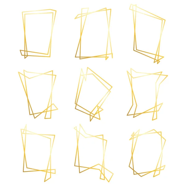 Gouden Lijnen Frame Abstracte Lijst Vectorafbeelding — Stockvector