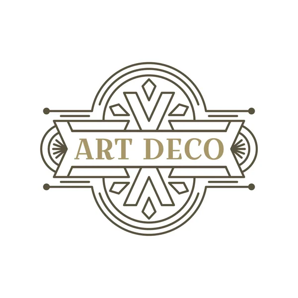 Logo Art Deco Design Etichette Vintage Badge Retrò Immagine Vettoriale — Vettoriale Stock