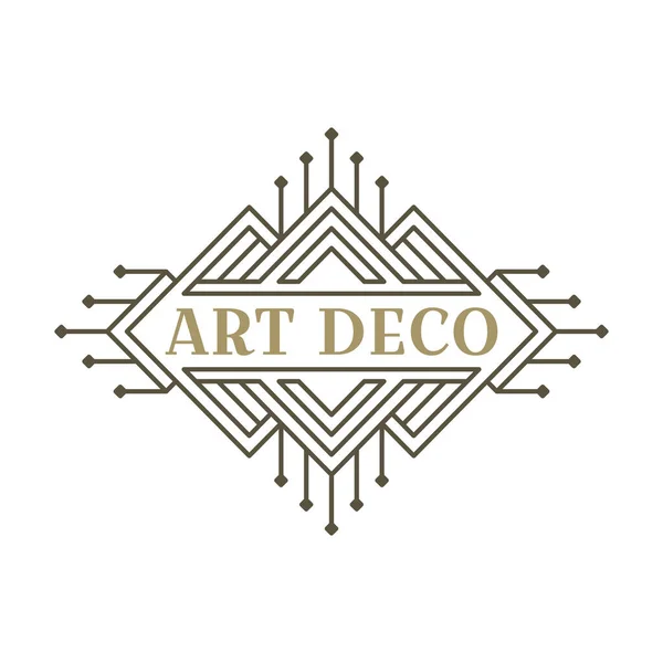アール デコのロゴ ヴィンテージラベルデザイン レトロなバッジ ベクトル画像 — ストックベクタ