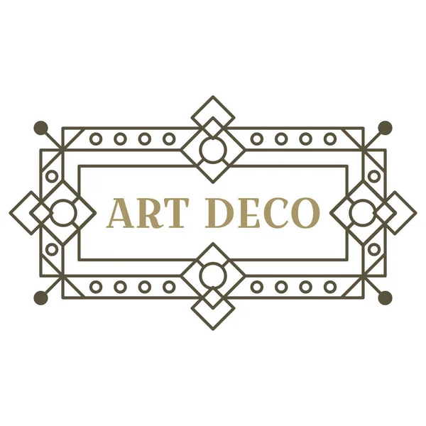 Art deco logosu. Klasik etiket tasarımı. Geçmişe dönük rozetler. Vektör resmi.