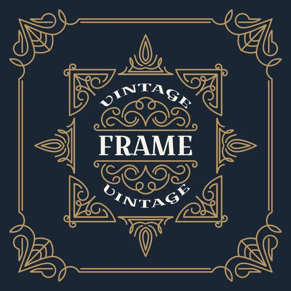 Vintage Frame Template Vektor Illustration Hochzeitseinladungen Grenze Zur Begrüßung — Stockvektor