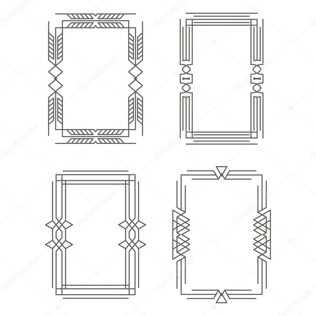 Art Deco vintage frames. The borders. Vector graphics