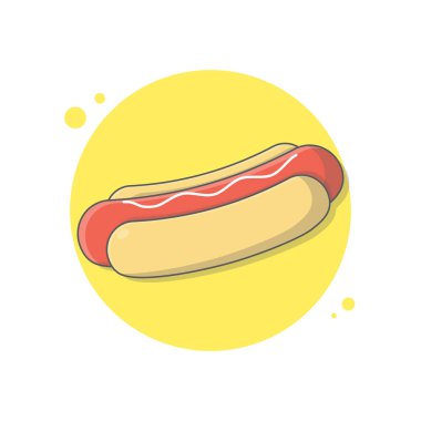 Lezzetli sosisli sandviçlerin düz tasarımı