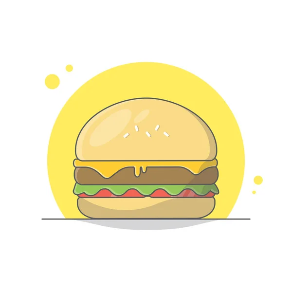 Επίπεδη Σχεδίαση Του Burger Λαχανικά Και Τυρί — Διανυσματικό Αρχείο