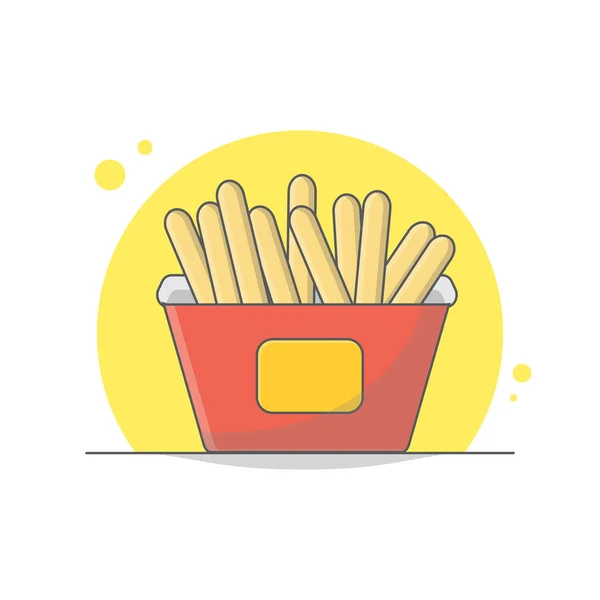 Design Plano Batatas Fritas — Vetor de Stock