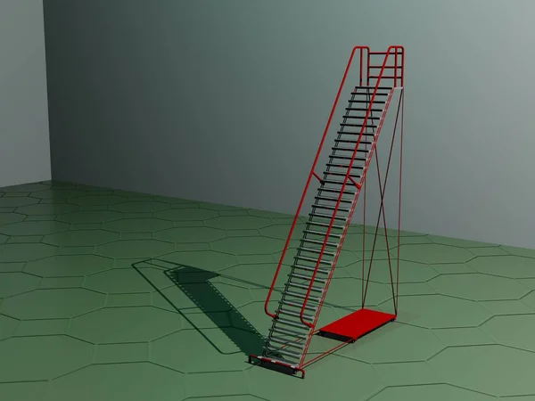 Movable foldable red stair