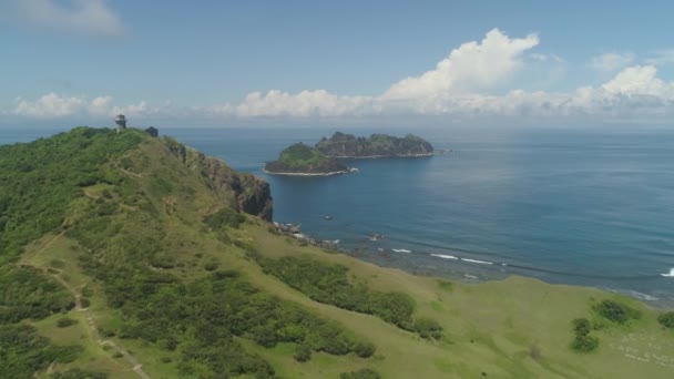 Cape Engano 'daki deniz feneri. — Stok video