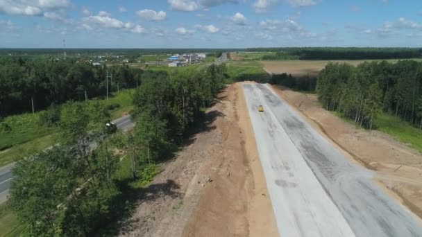 Будівництво магістралей Вид з повітря — стокове відео
