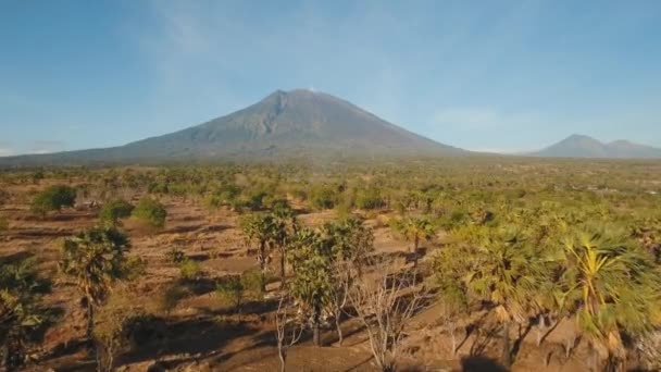 Действующий вулкан гунунг агунг на Бали индонезия — стоковое видео