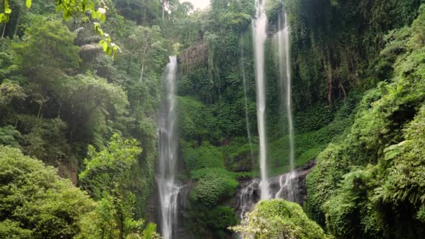 Красивый тропический водопад Бали индонезия — стоковое видео