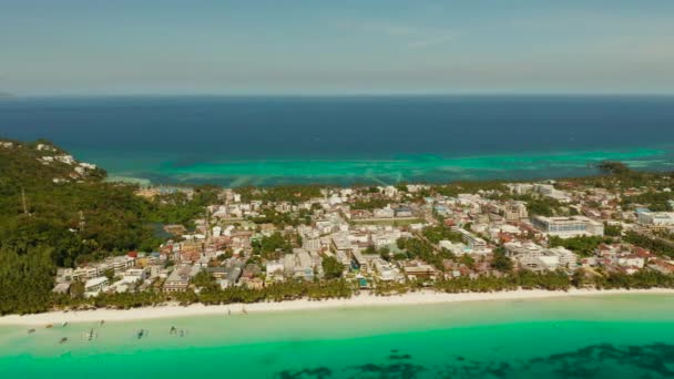 Boracay ilha com praia de areia branca filipinas — Vídeo de Stock