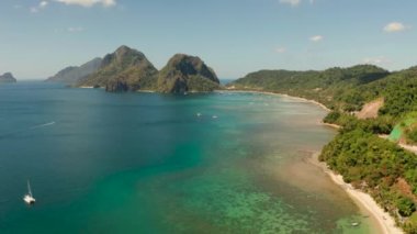 Filipinler 'de El Nido' da Cabanas Plajı